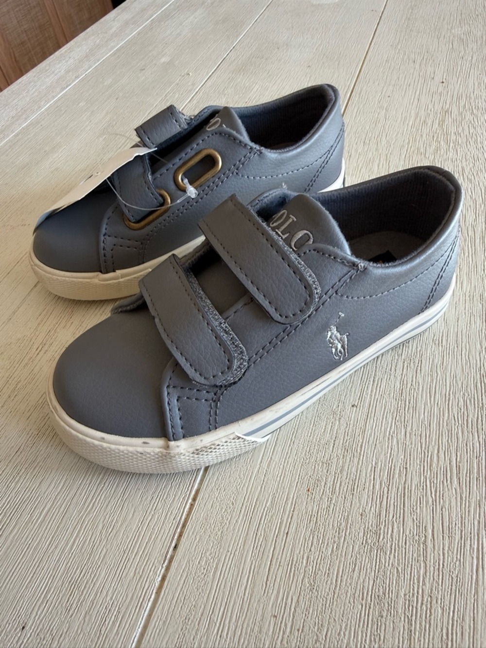 Polo by Ralph Lauren Kids 8 Gray Velcro Sneakers